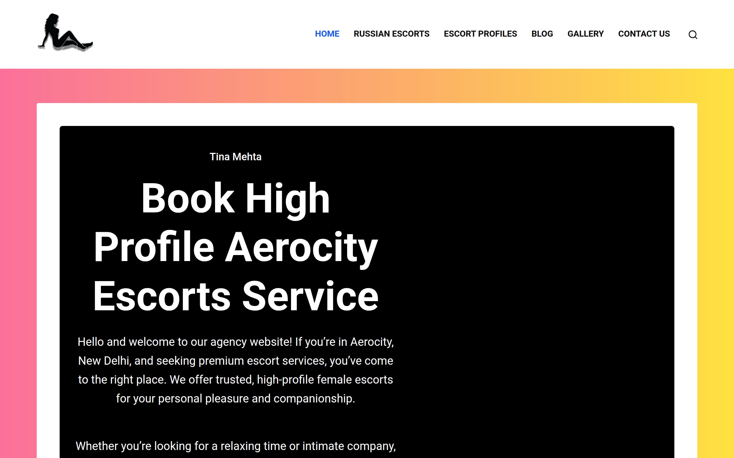 Screenshot of aerocityescorts247.in