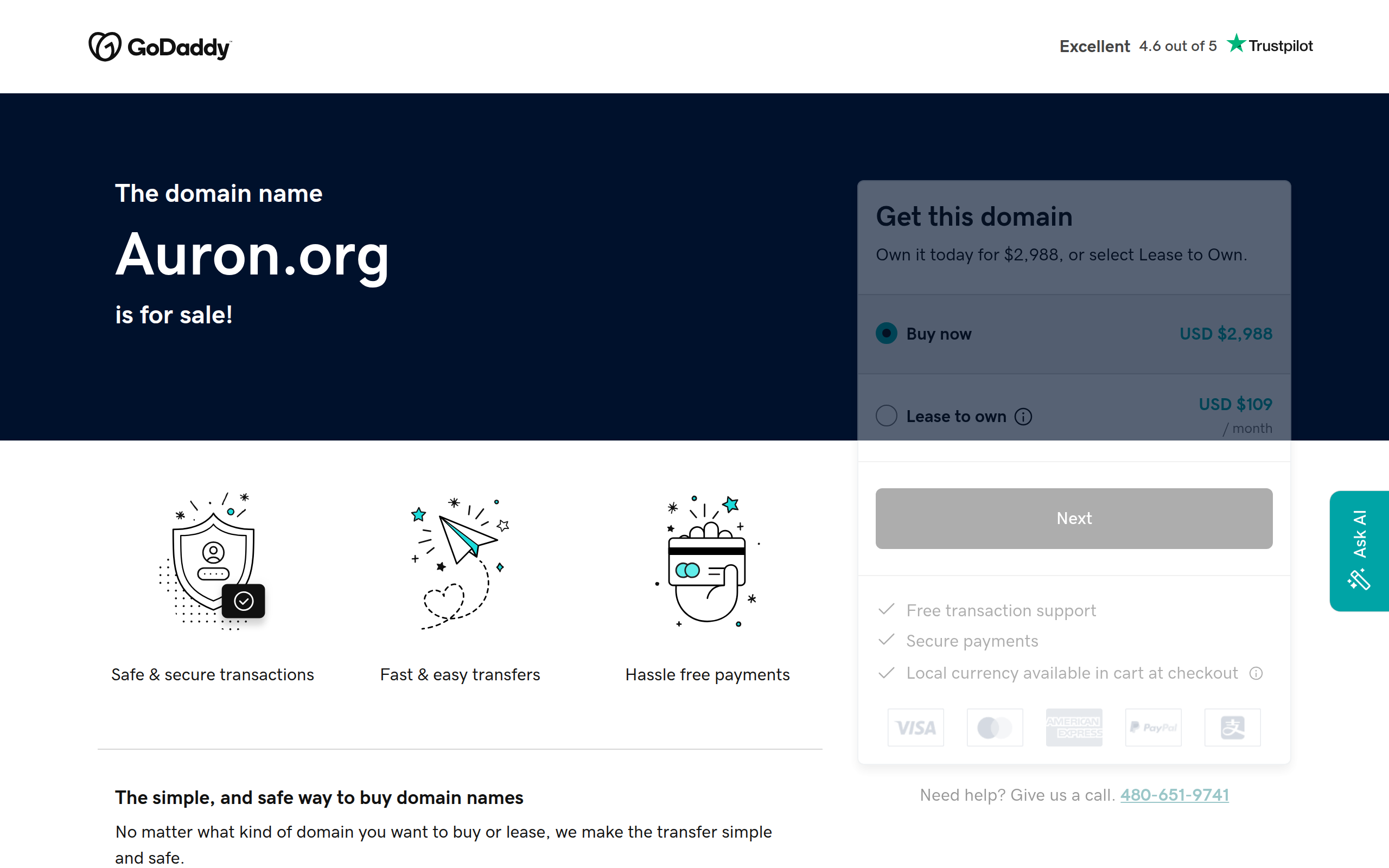 Screenshot of auron.org