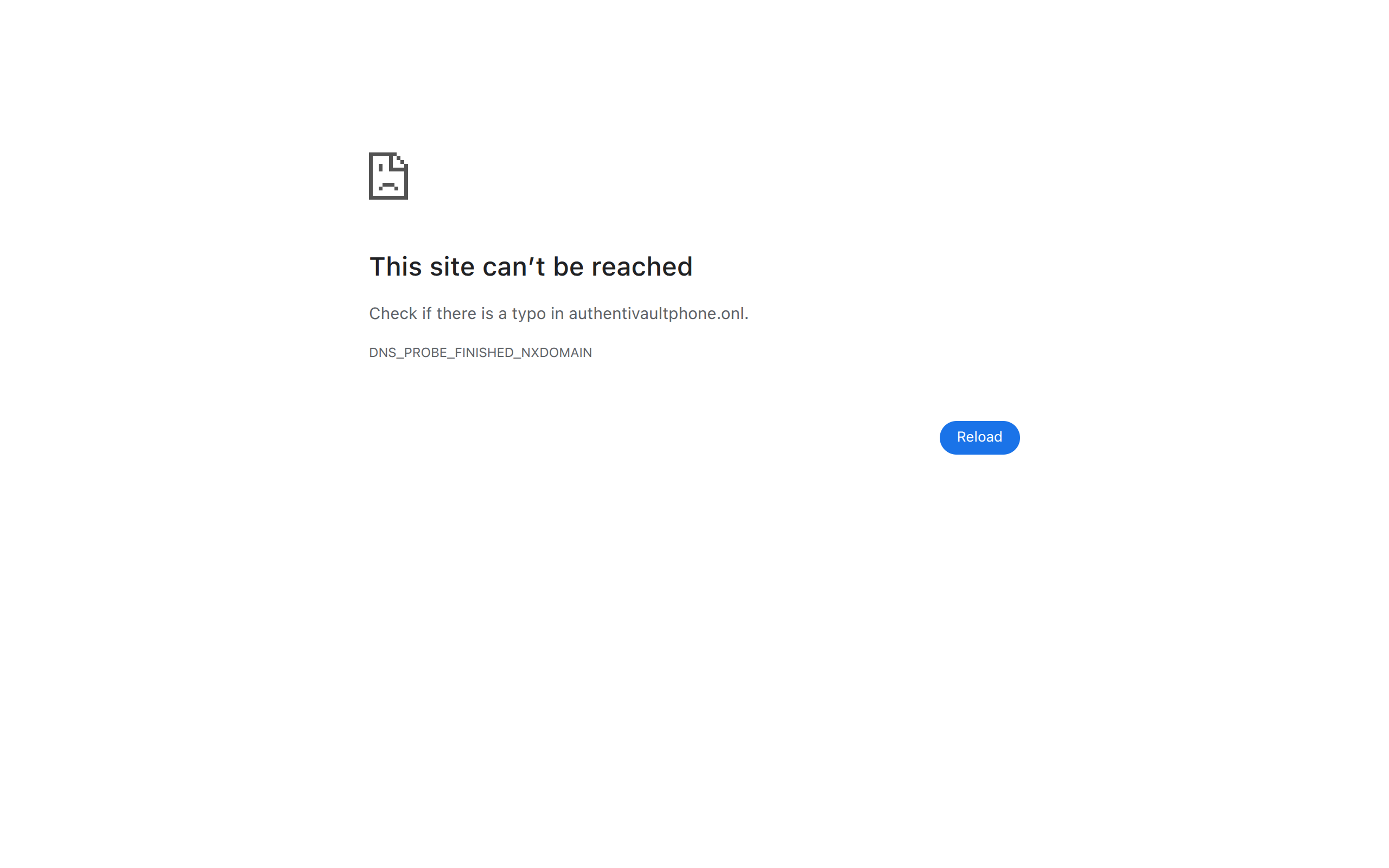 Screenshot of authentivaultphone.onl