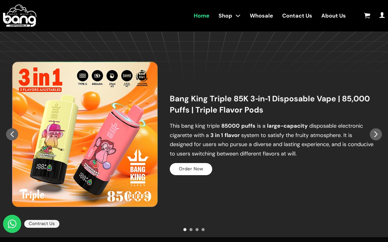 Screenshot of bangvapes.com
