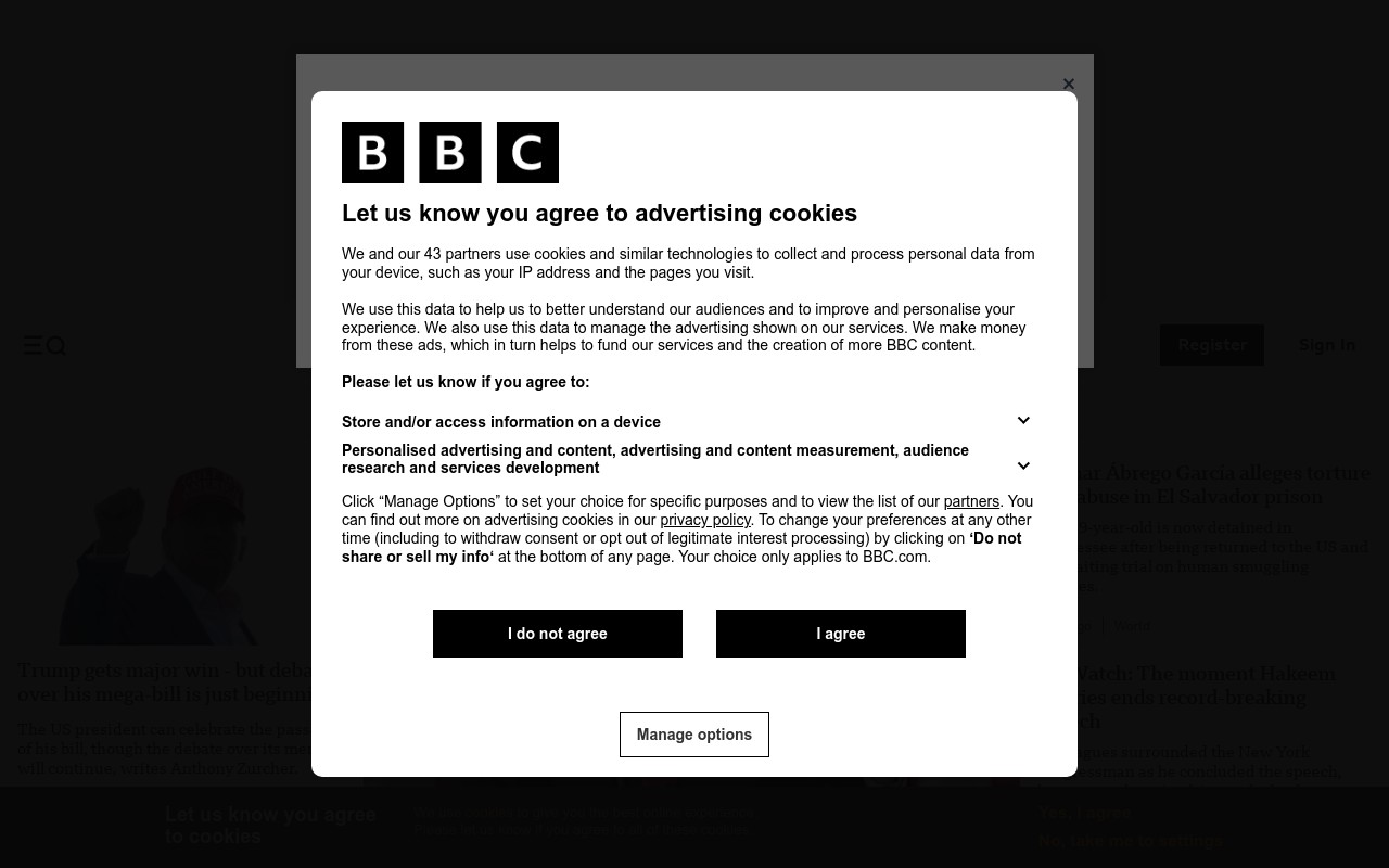 Screenshot of bbc.co.uk