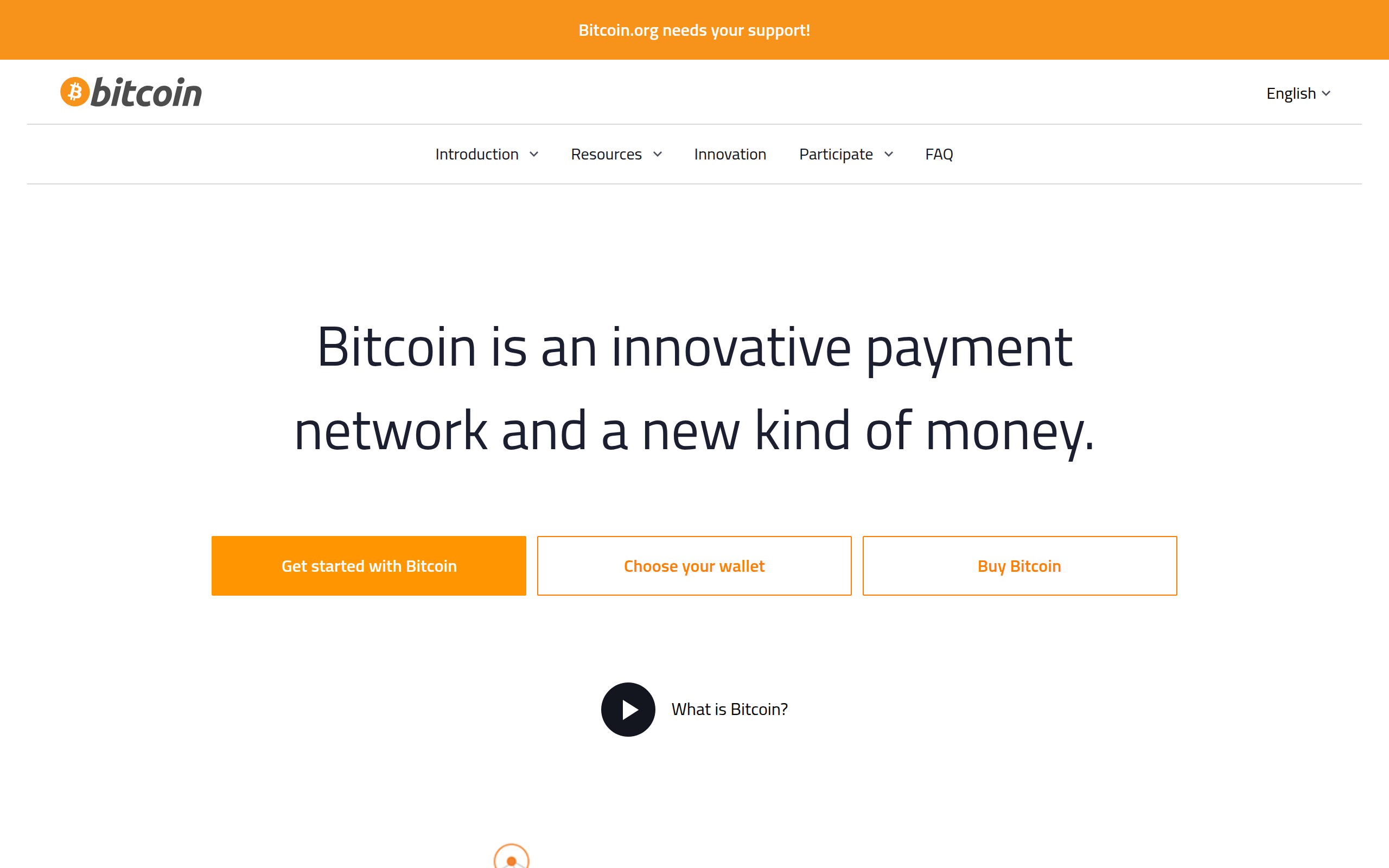 Screenshot of bitcoin.org