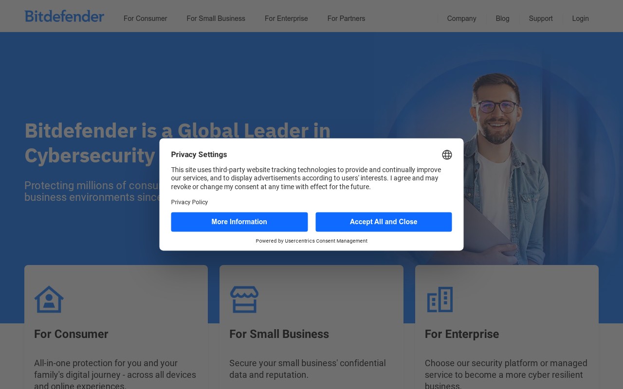 Screenshot of bitdefender.com