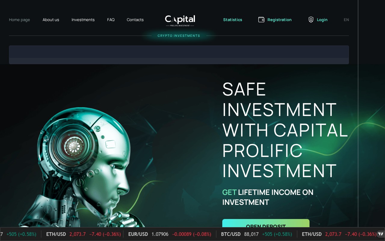 Screenshot of capitalprolificinvestment.com