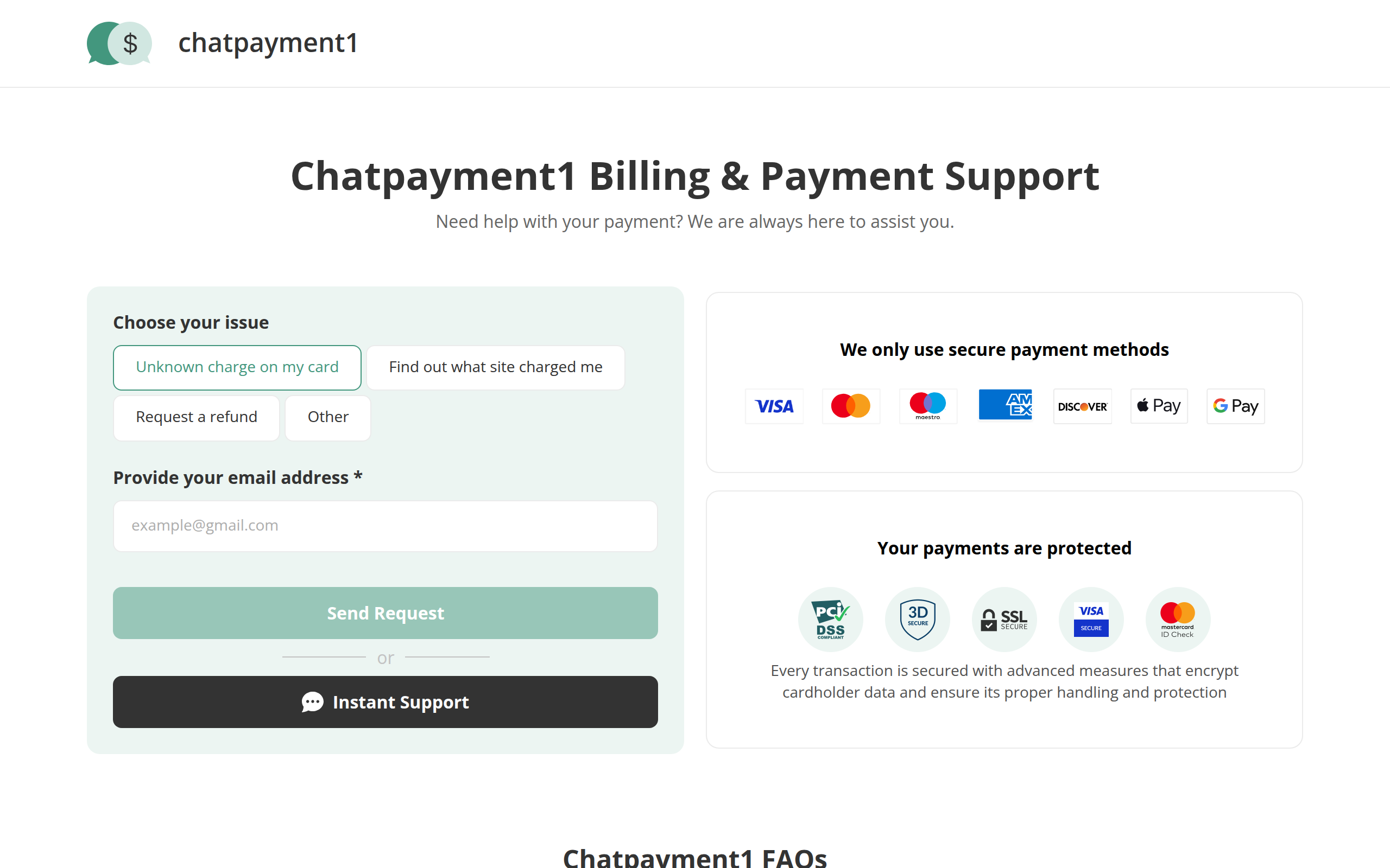 Screenshot of chatpayment1.com