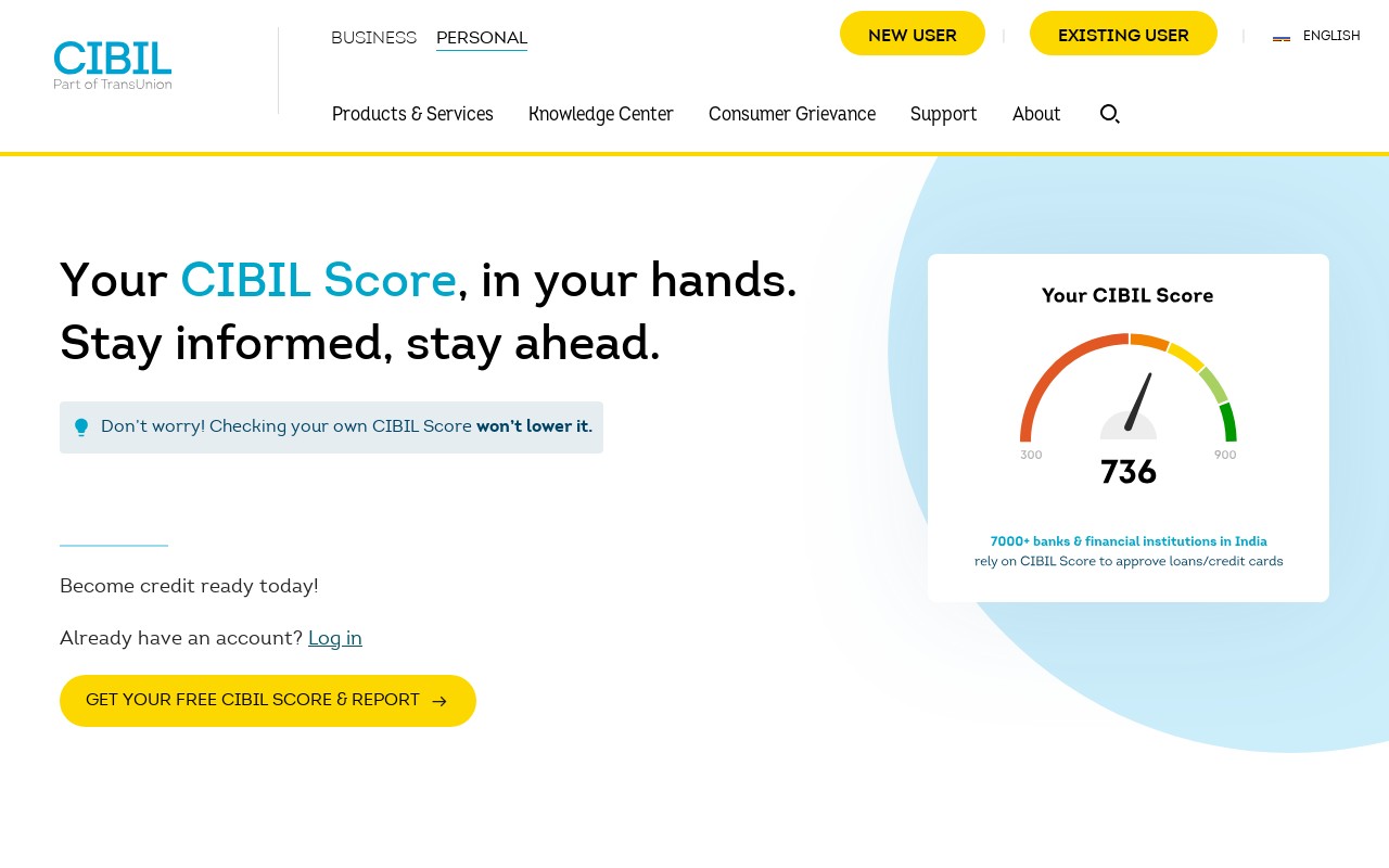 Screenshot of cibil.com