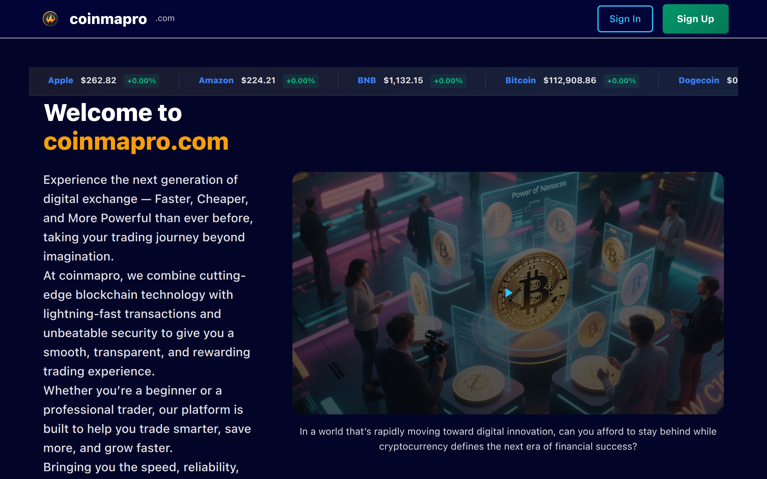 Screenshot of coinmapro.com