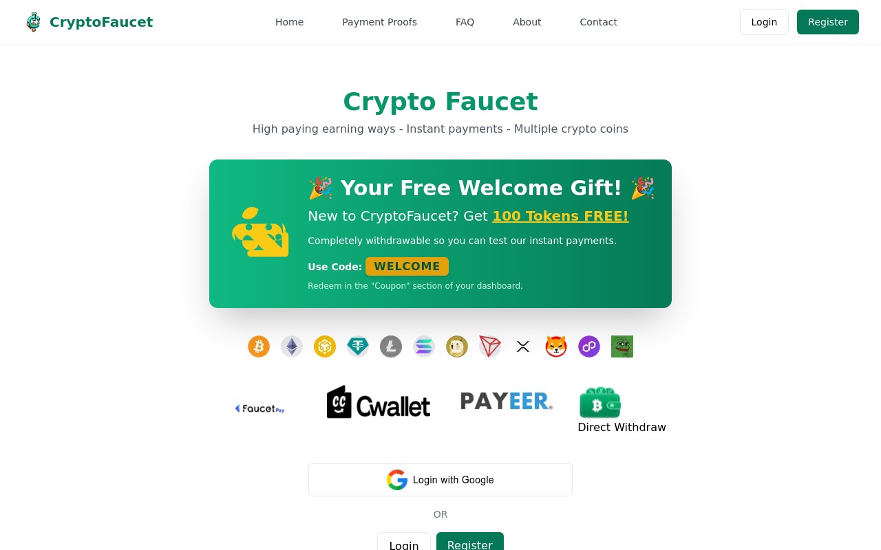 Screenshot of cryptofaucet.one