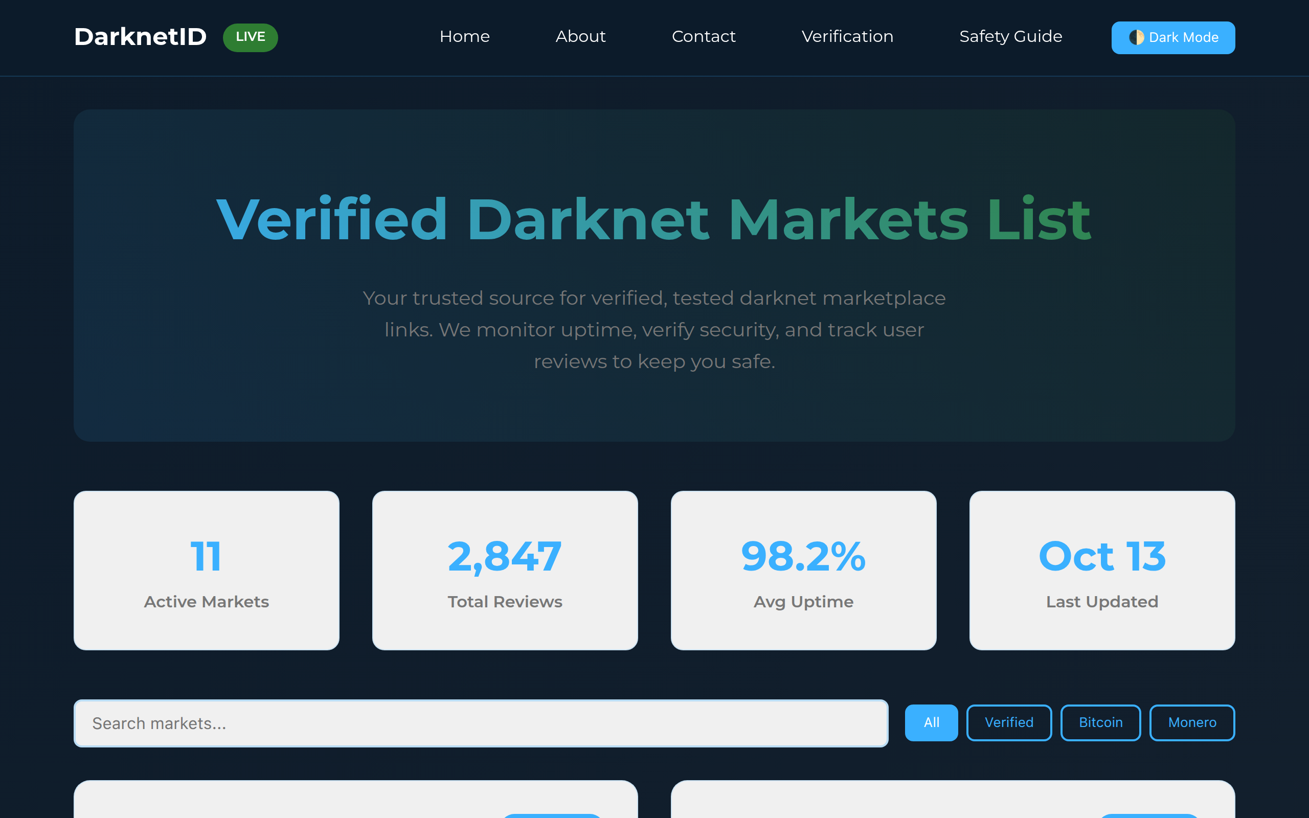 Screenshot of darknetid.com