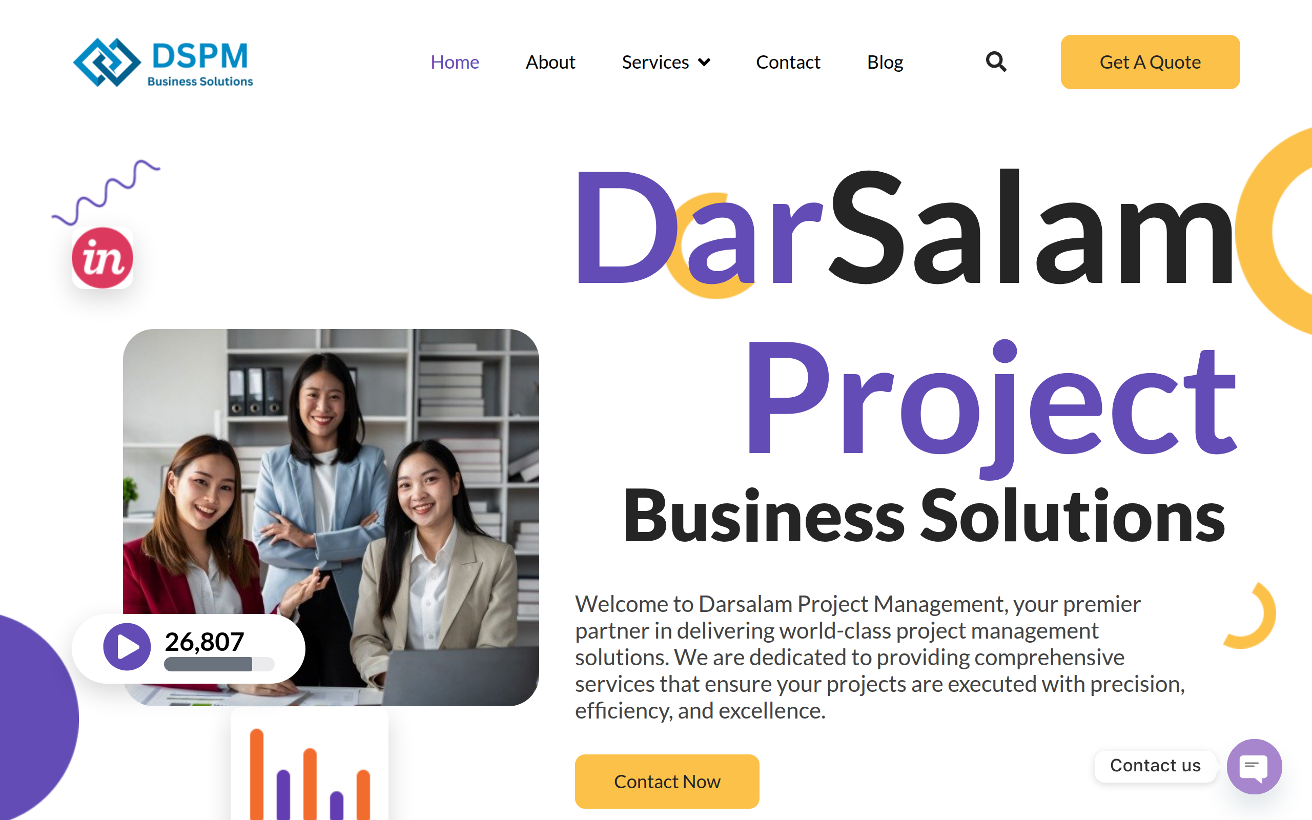 Screenshot of darsalamprojectmanagement.com