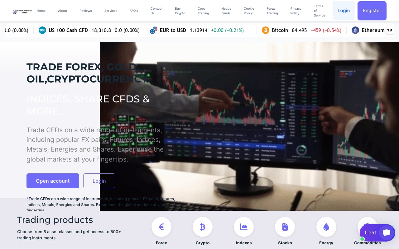 Screenshot of digitalwealthtrade.com