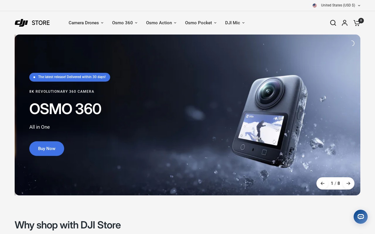 Screenshot of dji-us.com