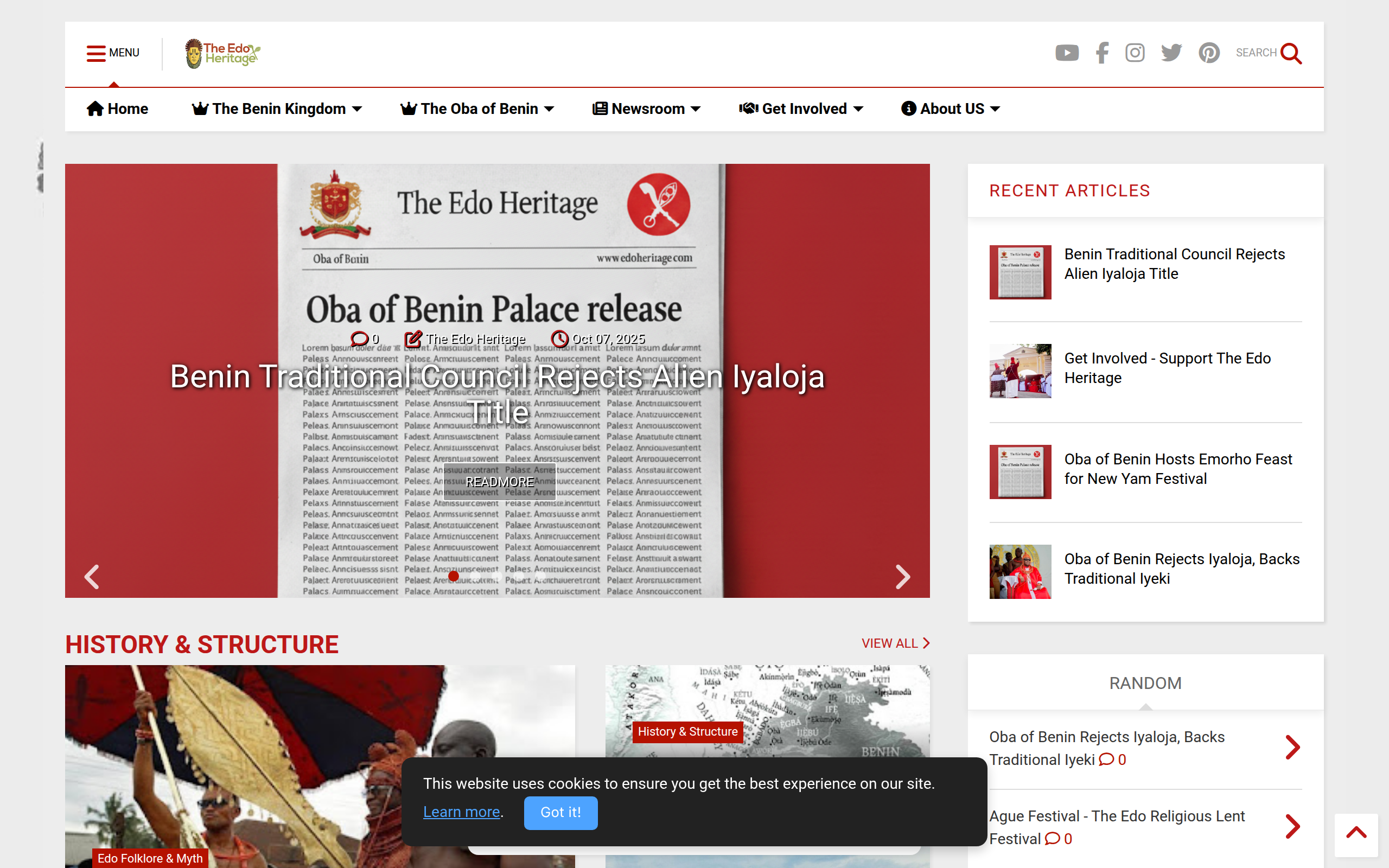 Screenshot of edoheritage.com