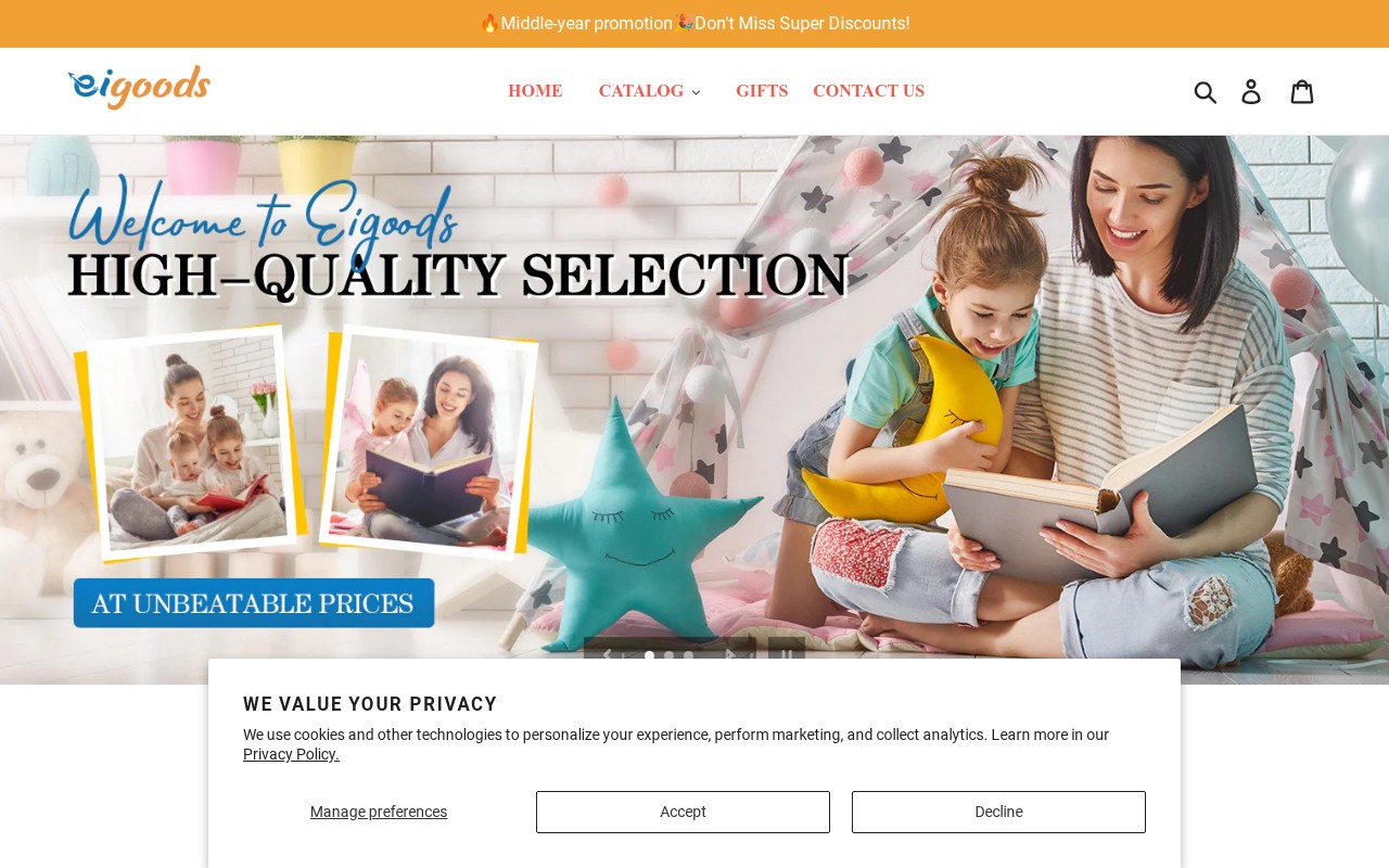 Screenshot of eigoods.com
