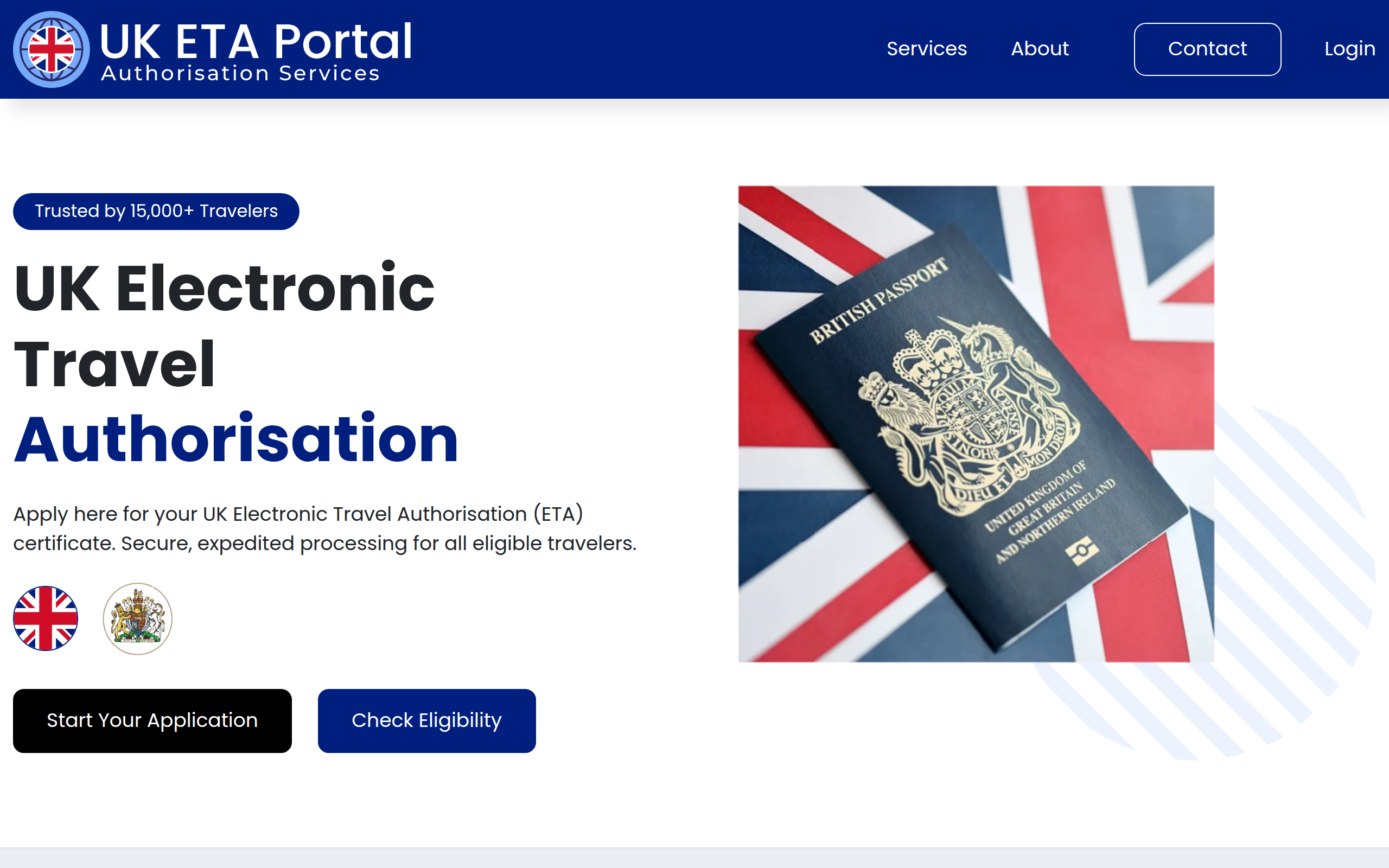 Screenshot of etaportal.uk