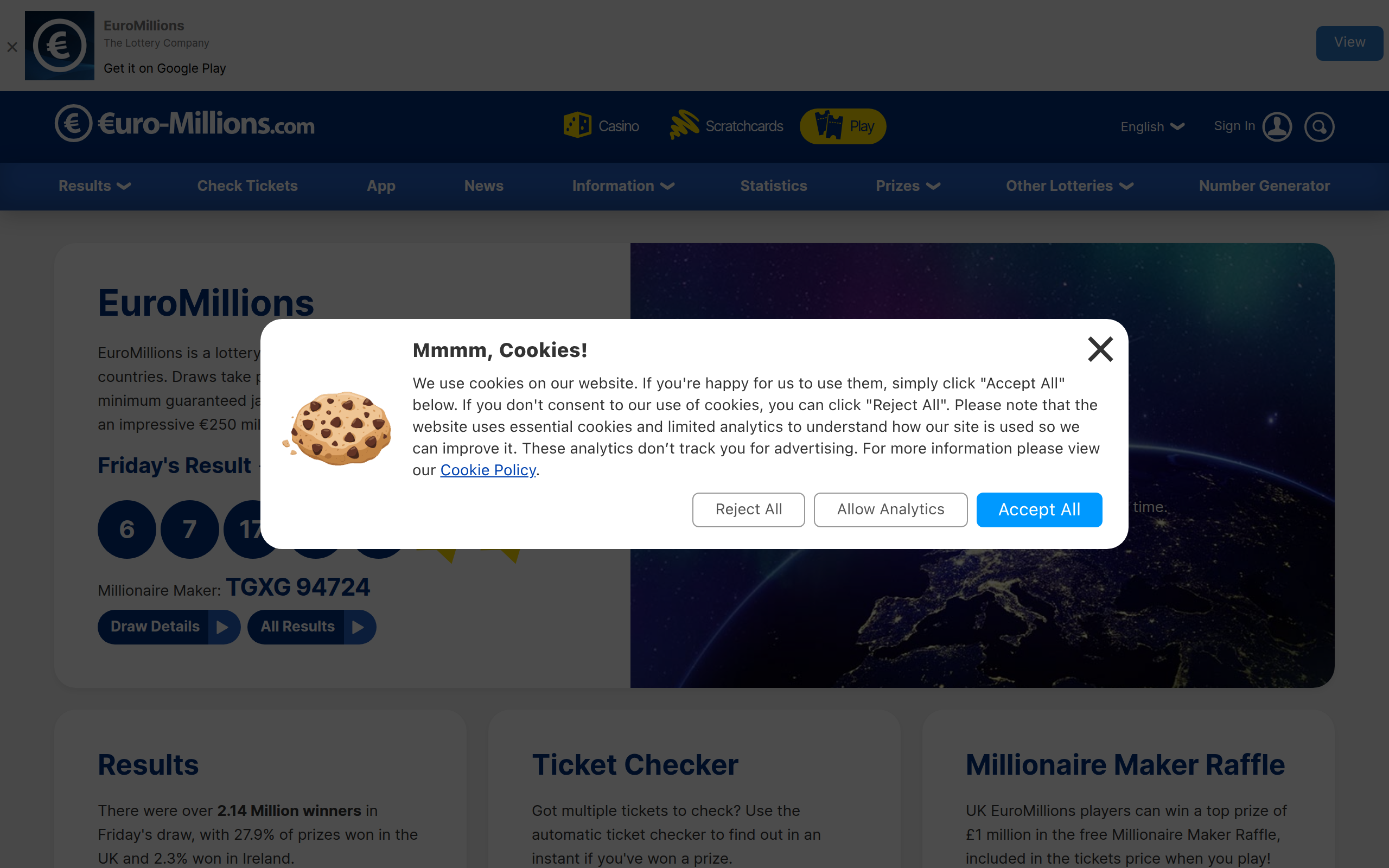 Screenshot of euro-millions.com