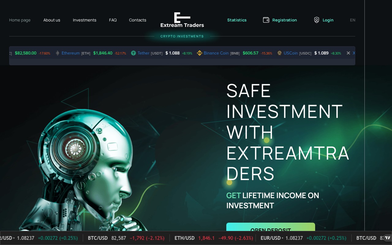 Screenshot of extreamtraders.net