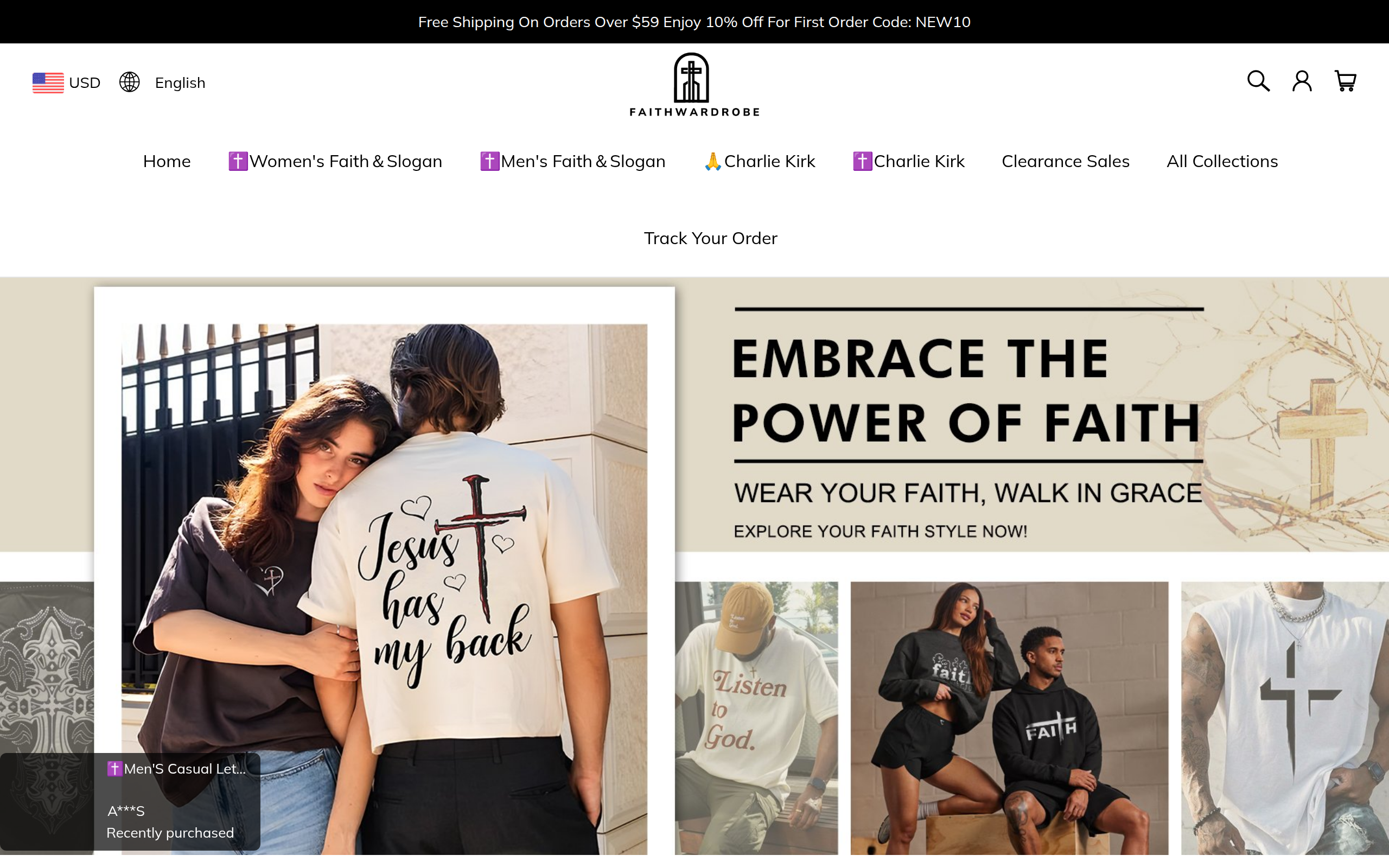 Screenshot of faithwardrobe.com