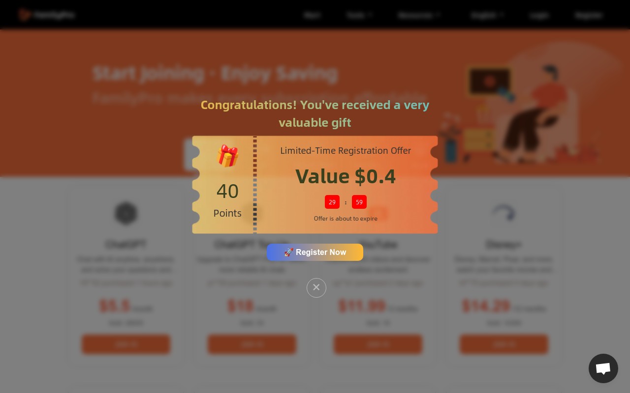 Screenshot of familypro.io
