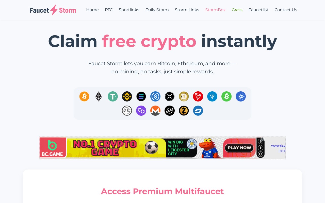 Screenshot of faucetstorm.com