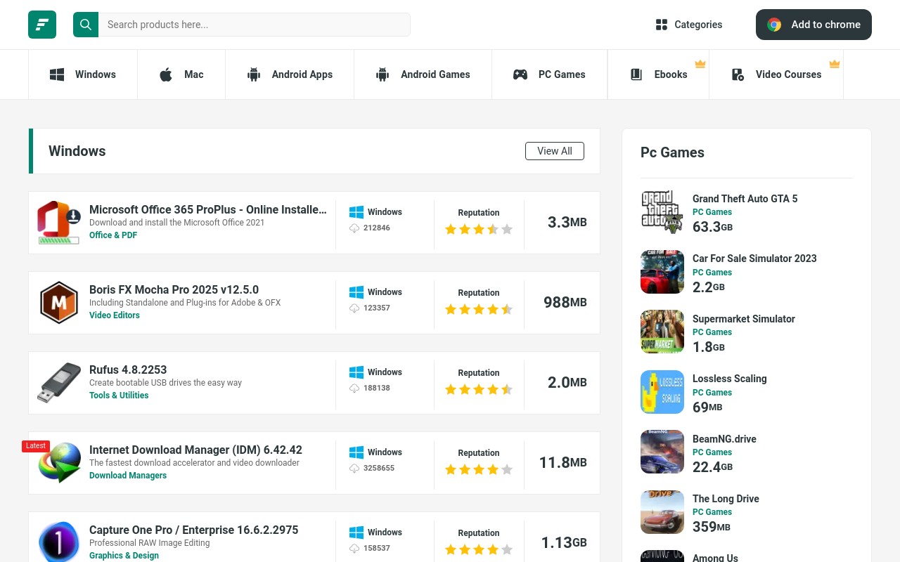 Screenshot of filecr.com