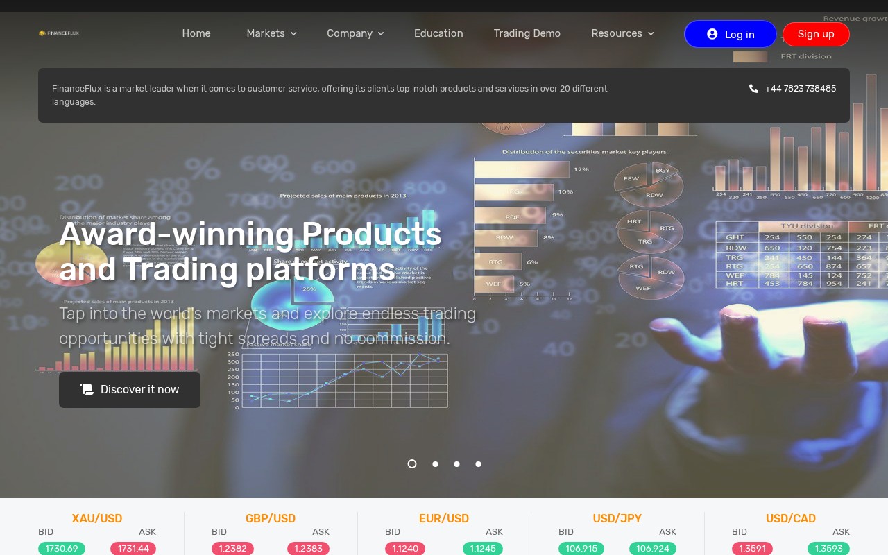 Screenshot of financeflux.org