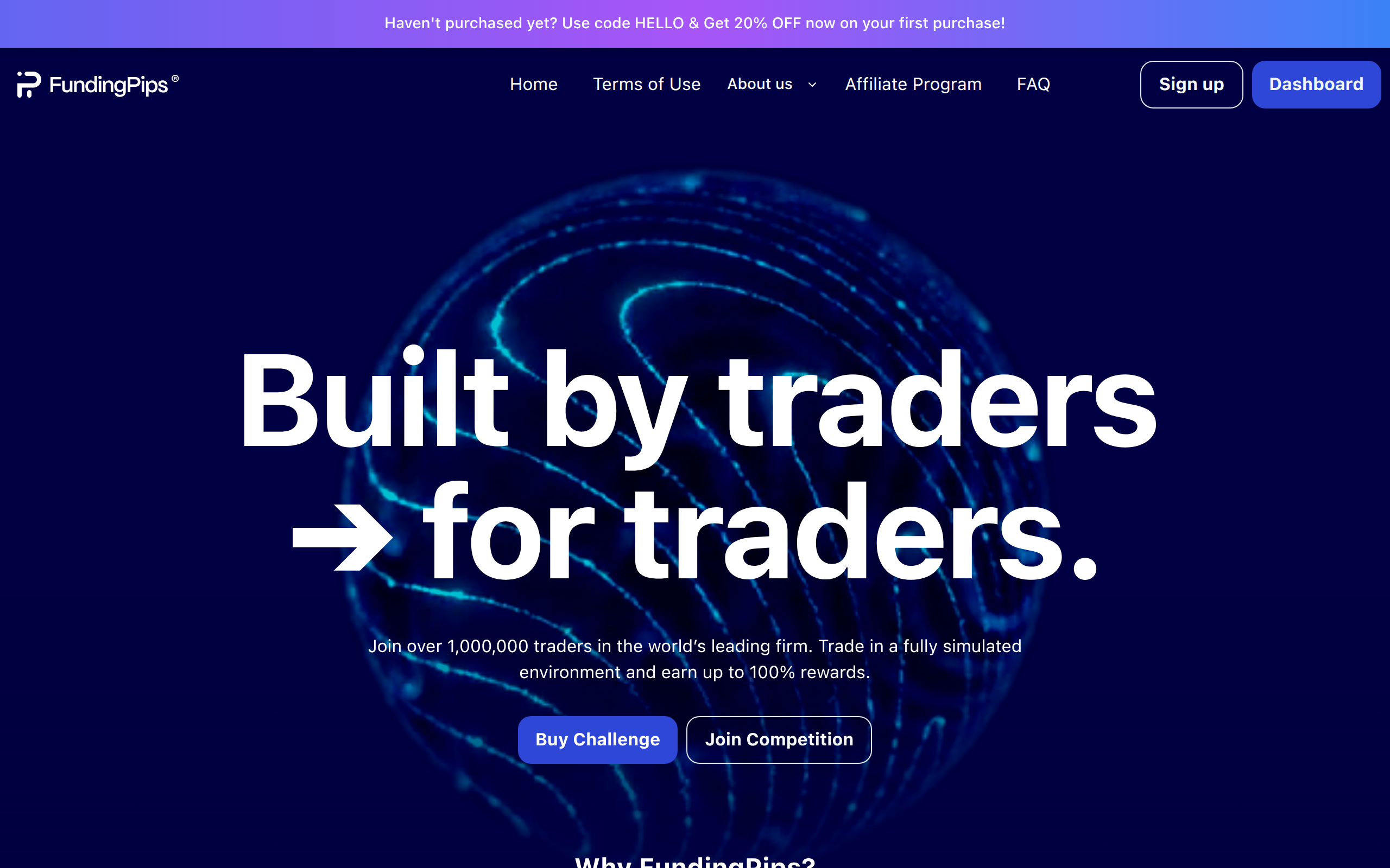 Screenshot of fundingpips.com