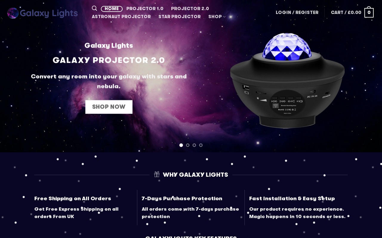 Screenshot of galaxylights.co.uk