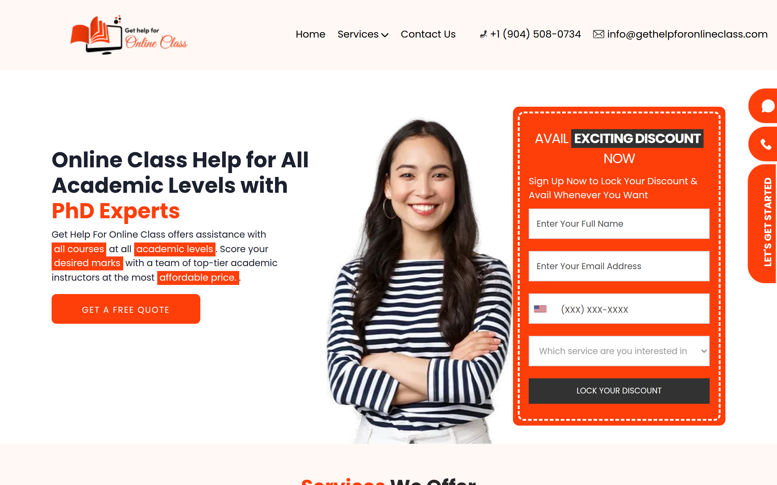 Screenshot of gethelpforonlineclass.com