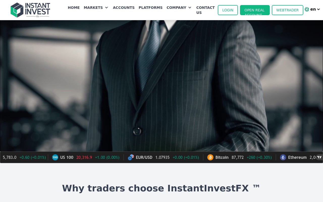 Screenshot of instantinvestfx.com