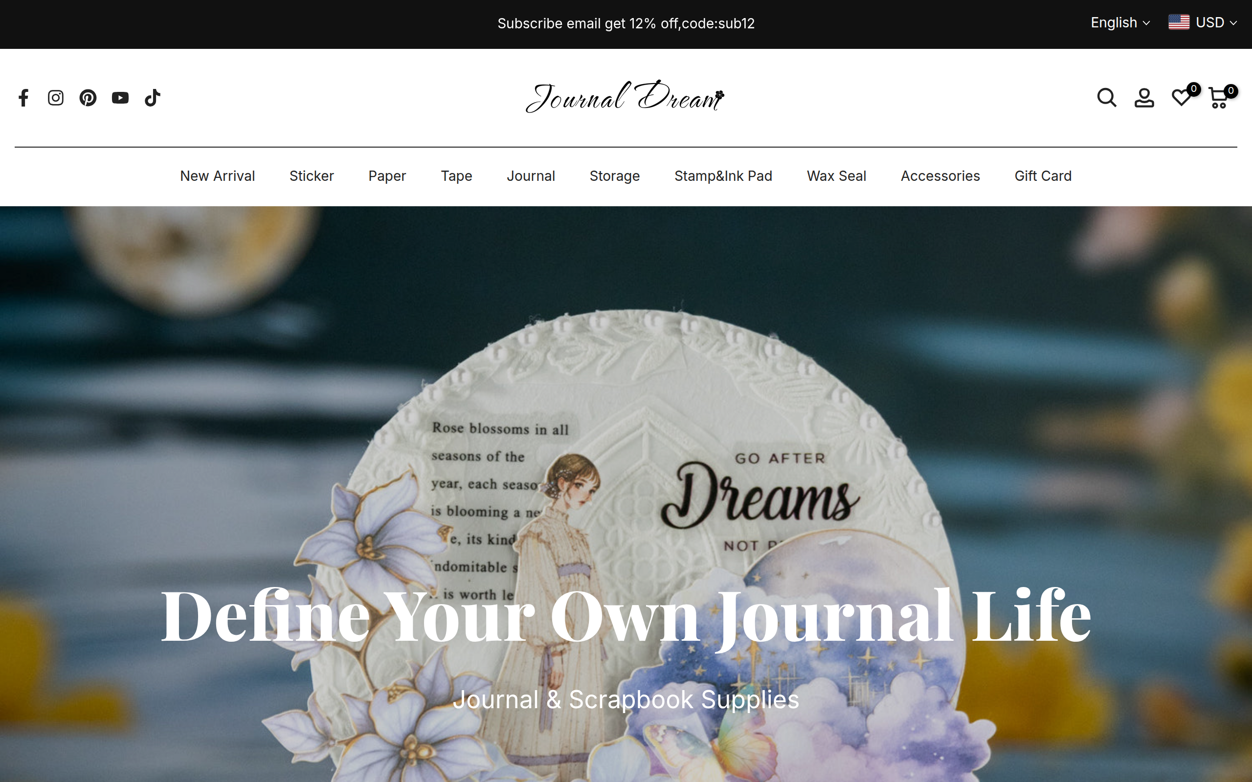 Screenshot of journaldream.com
