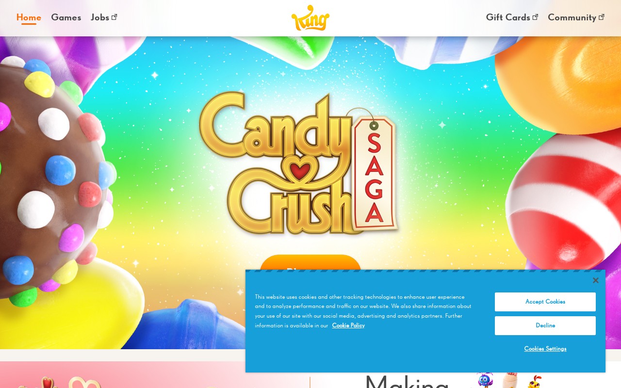 Screenshot of king.com