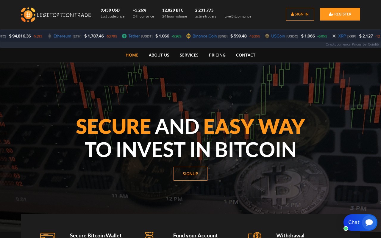 Screenshot of legitoptiontrade.com
