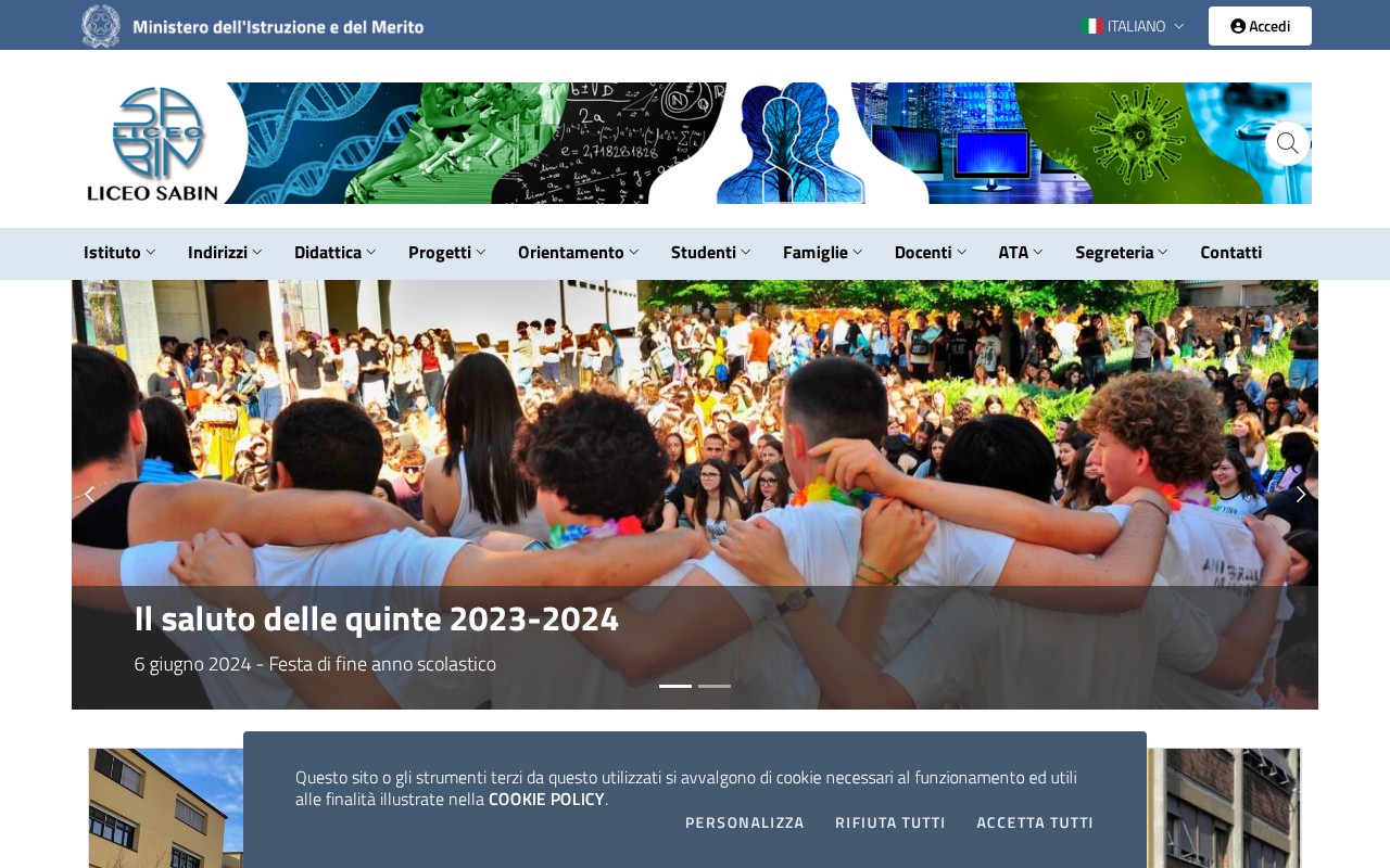 Screenshot of liceosabin.edu.it