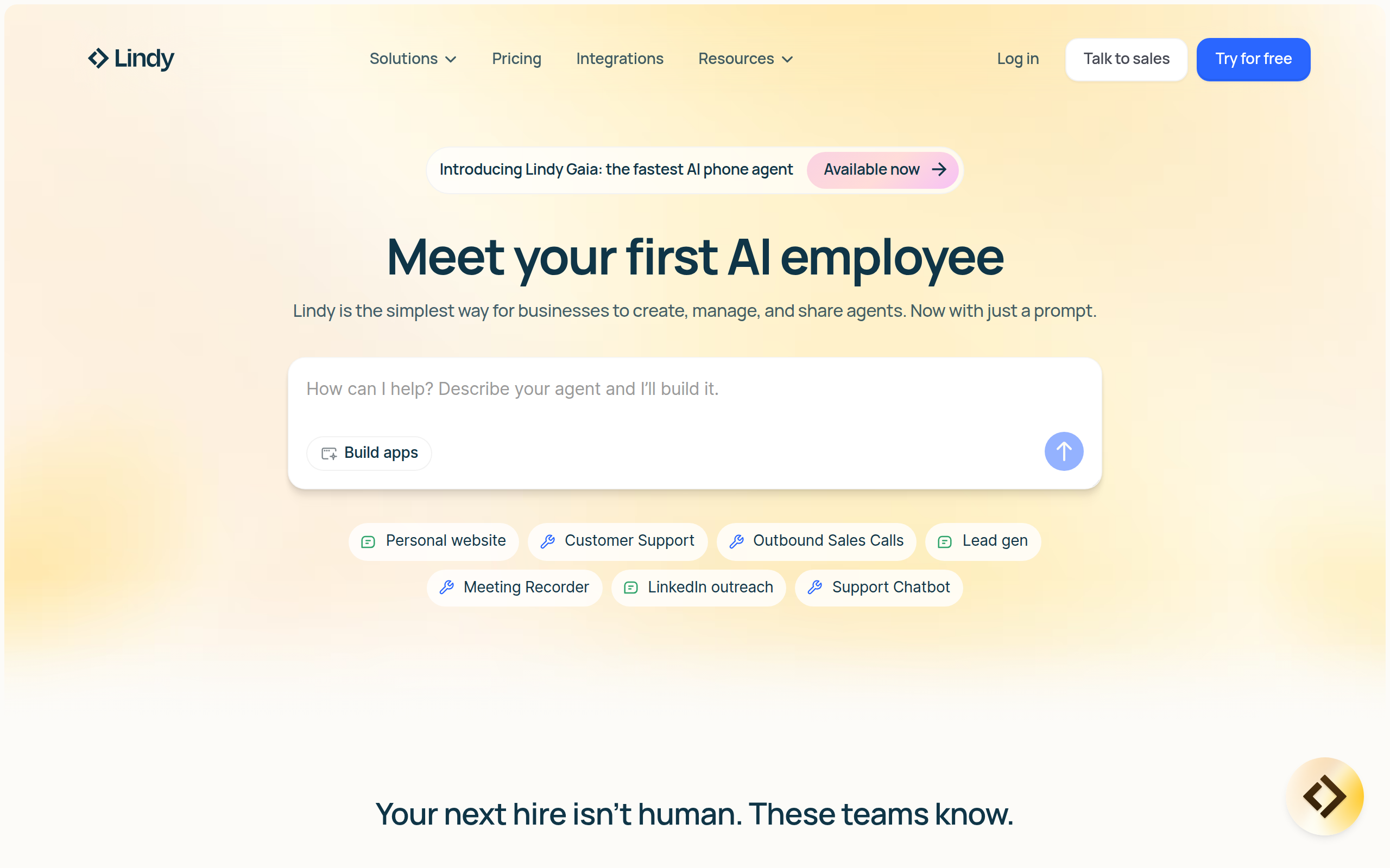Screenshot of lindy.ai