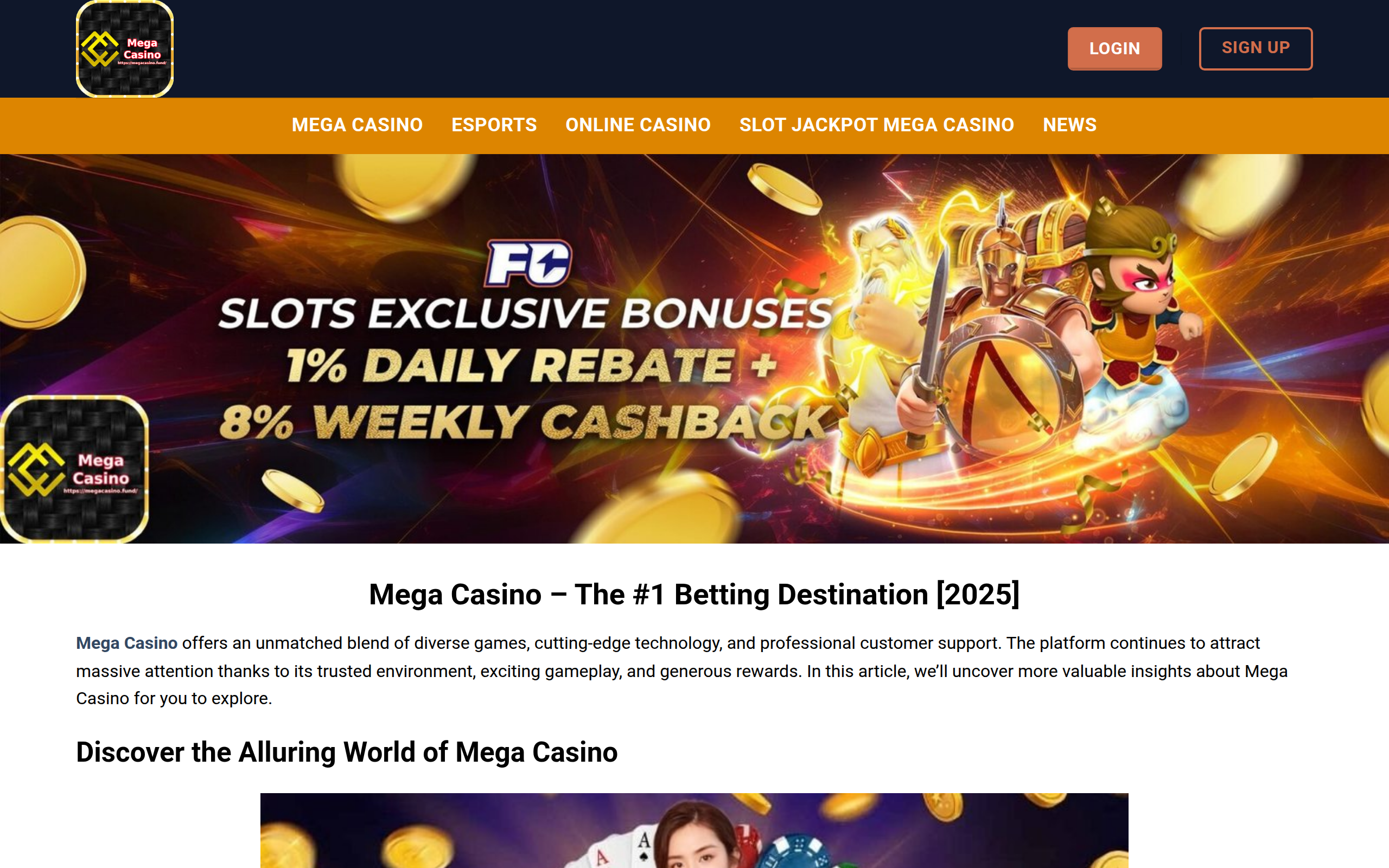 Screenshot of megacasino.fund
