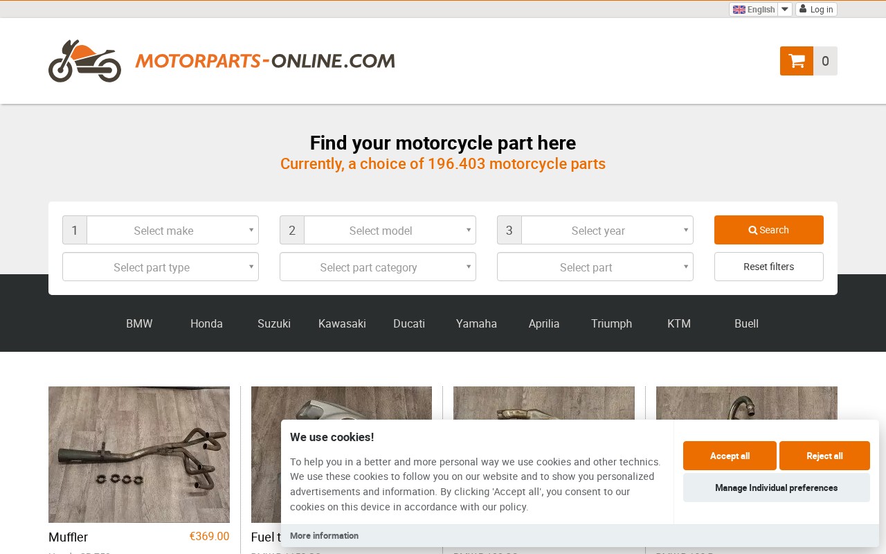Screenshot of motorparts-online.com