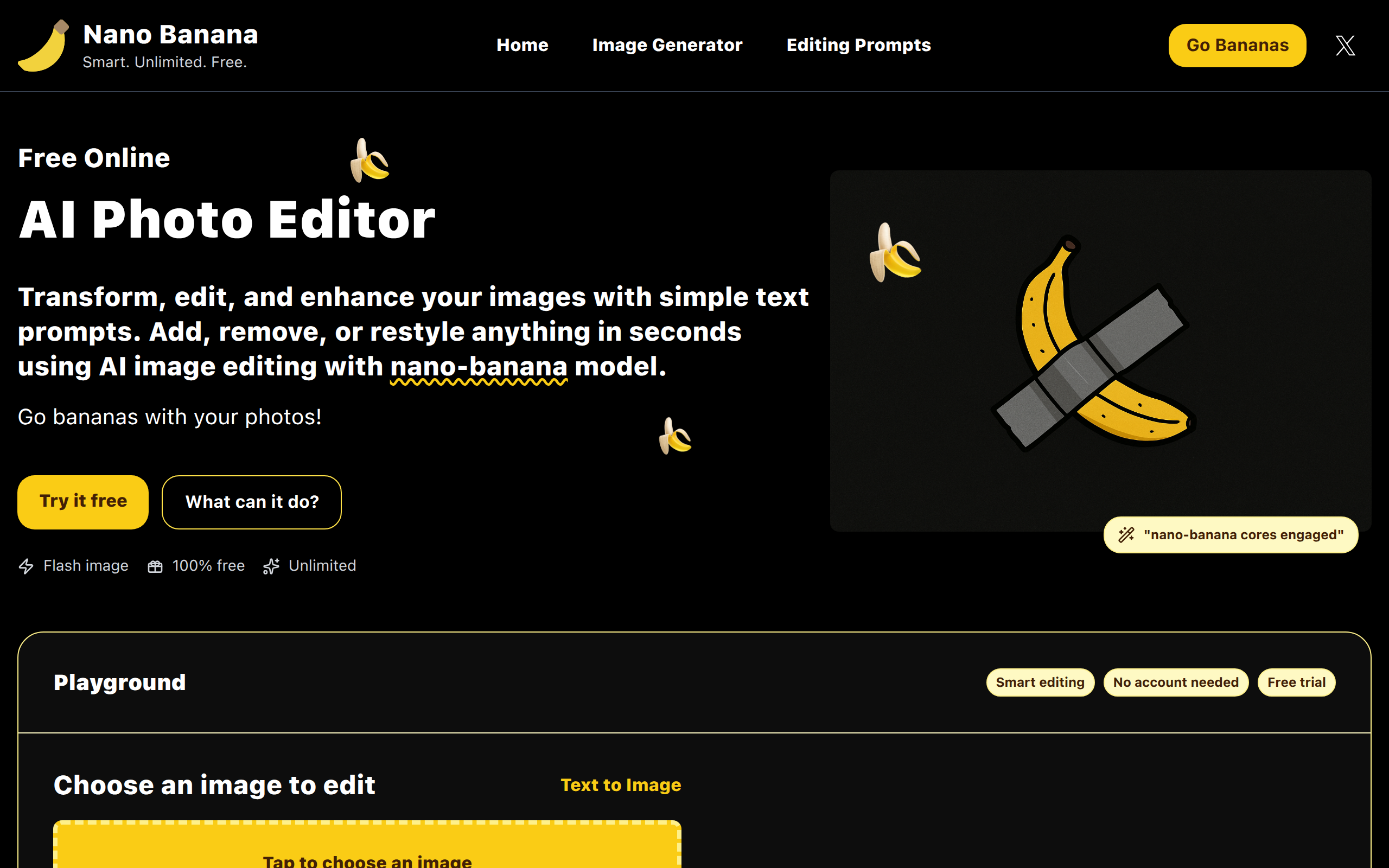 Screenshot of nanobananaai.com
