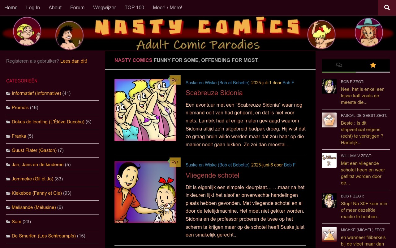 Screenshot of nastycomics.eu