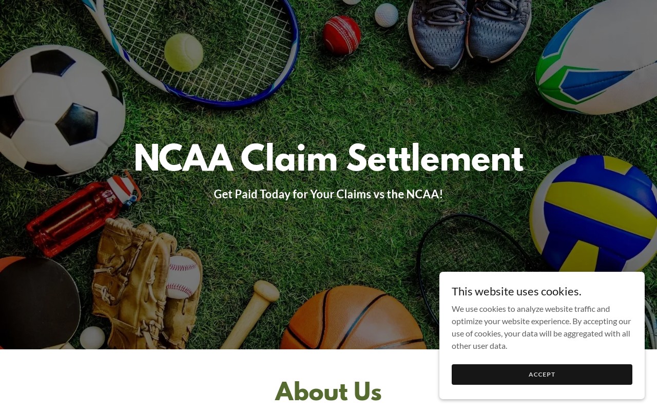 Screenshot of ncaaclaimsettlement.com