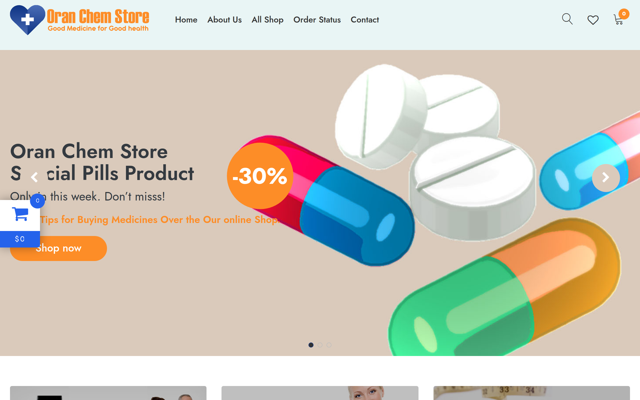 Screenshot of oranchemstore.com