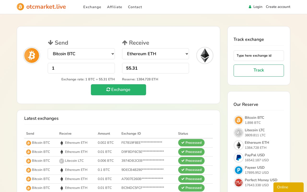 Screenshot of otcmarket.live