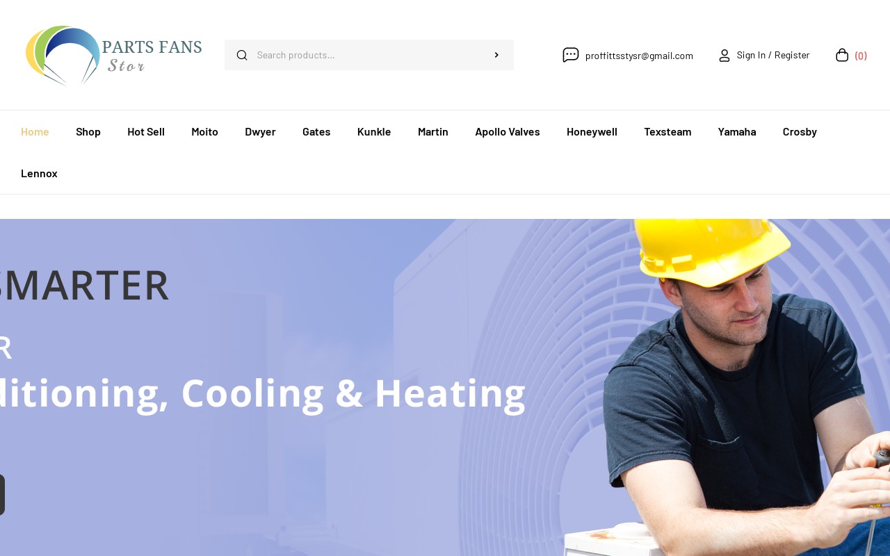 Screenshot of partsfansstore.com