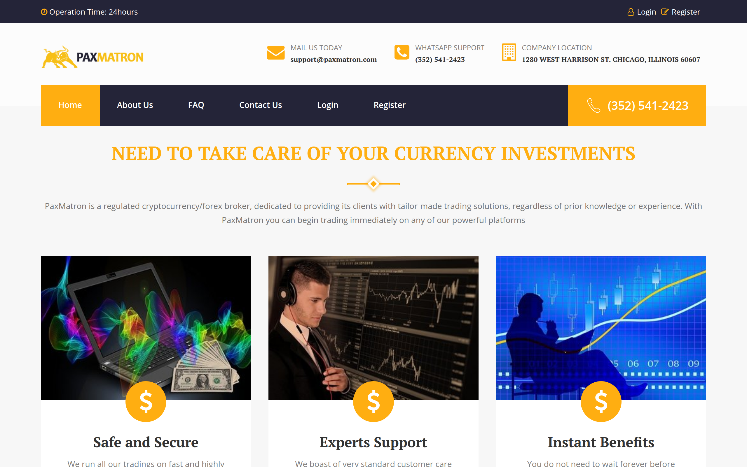 Screenshot of paxmatron.com