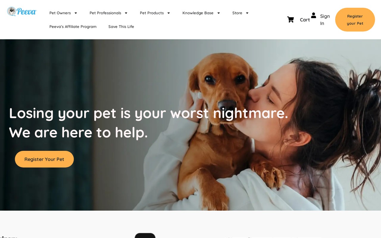 Screenshot of peeva.co