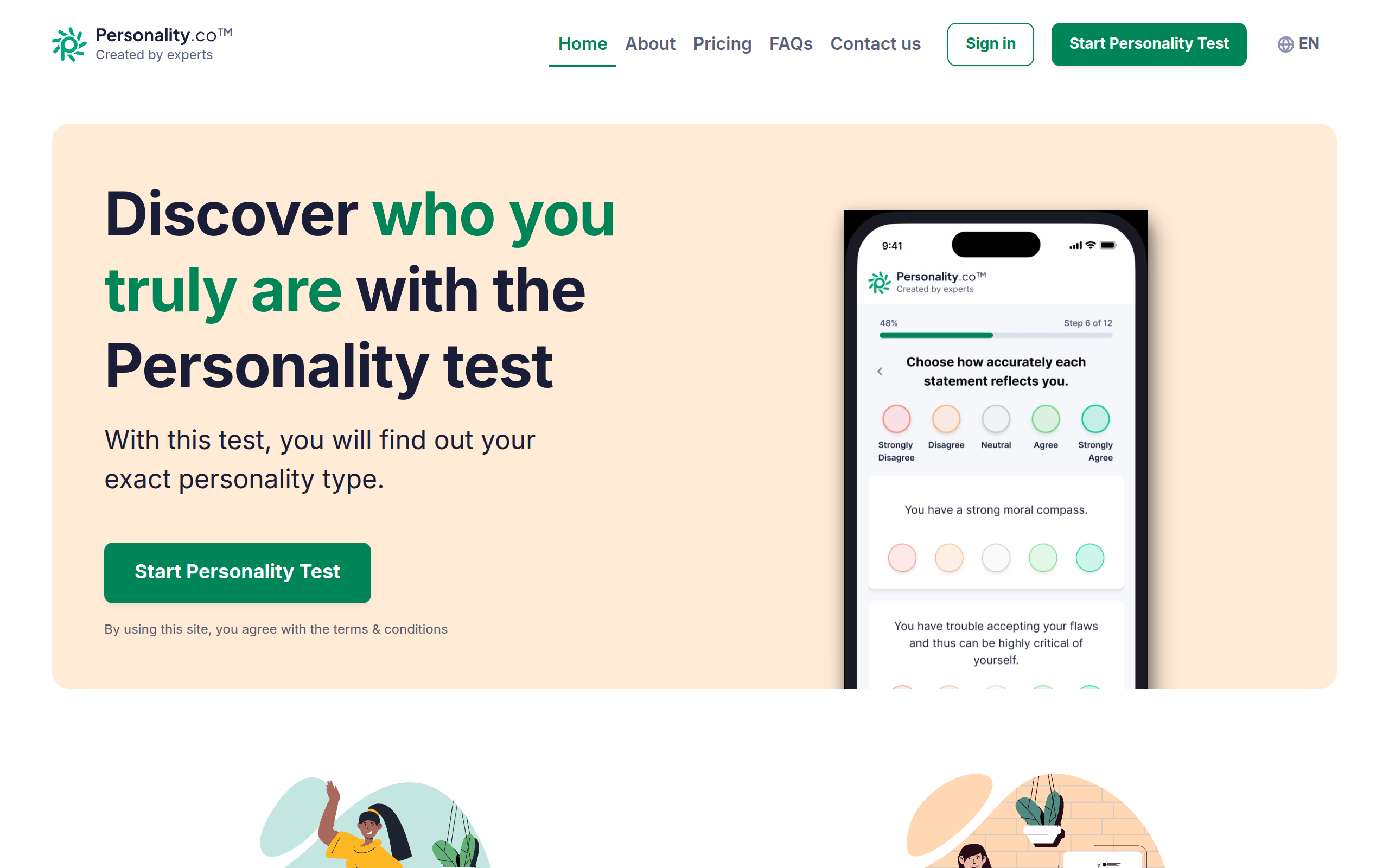 Screenshot of personality.co