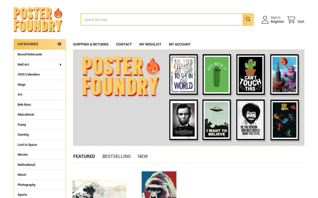 Screenshot of posterfoundry.com