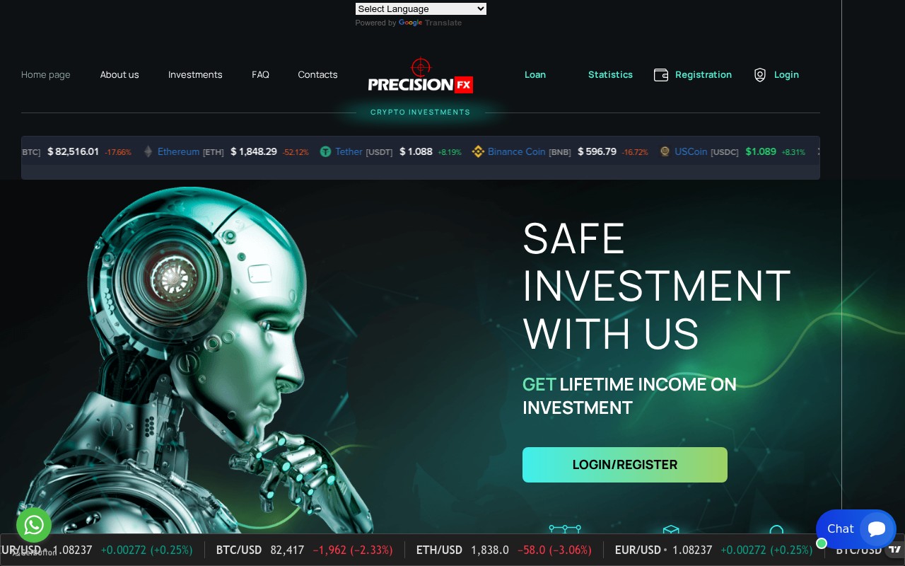 Screenshot of precisionfx.org