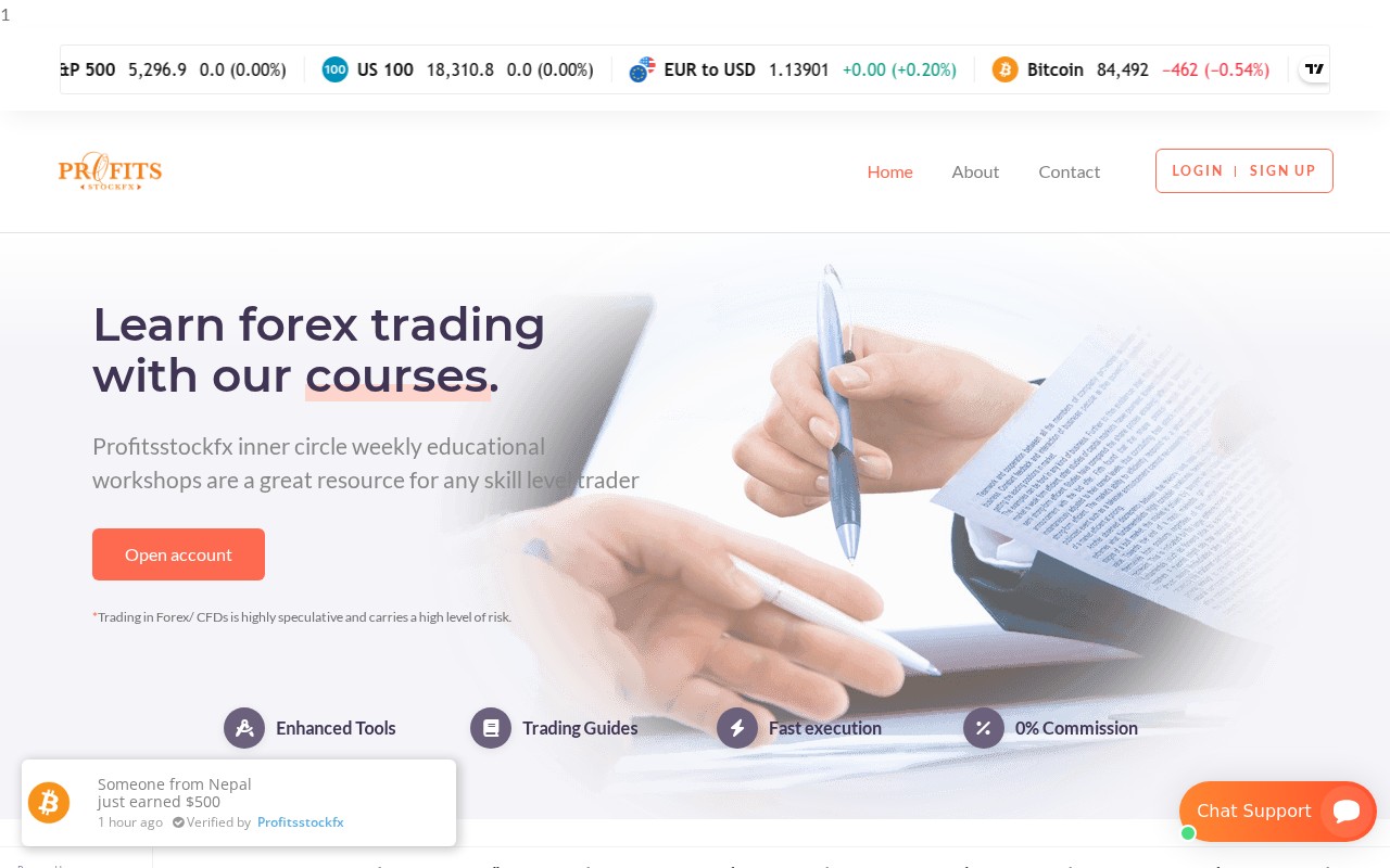 Screenshot of profitsstockfx.com