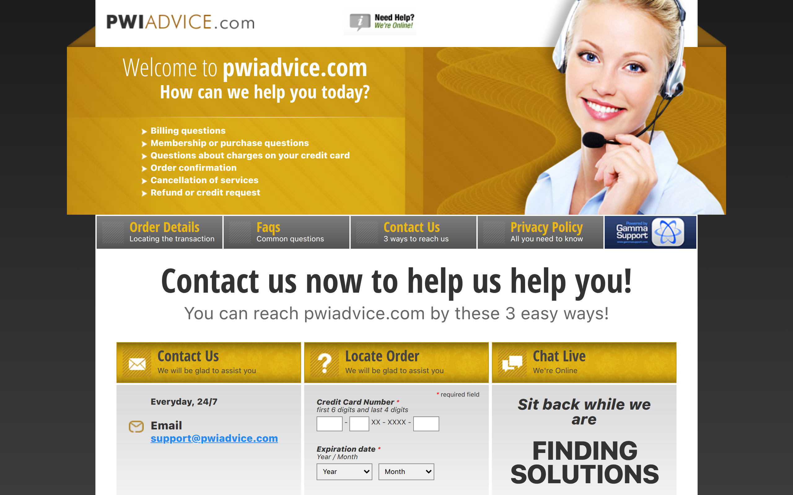 Screenshot of pwiadvice.com